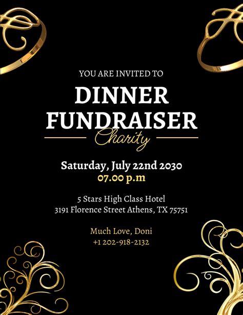 Modern Dinner Fundraiser Charity Flyer Template .